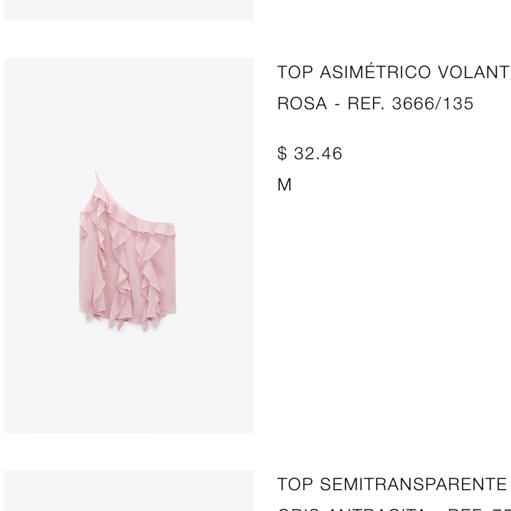 Zara flirty top